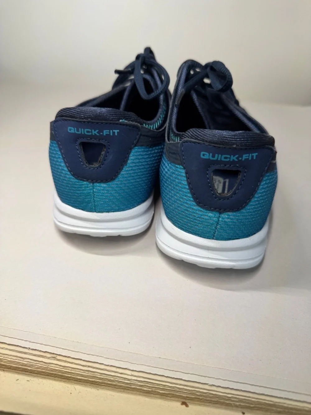 Skechers Men's Navy and Teal Mesh Lace-Up Athletic Sneakers - Picture 4 of 7